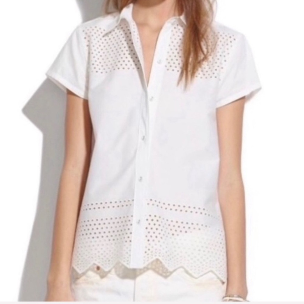 Madewell Button Down Eyelet Top.  Size S.